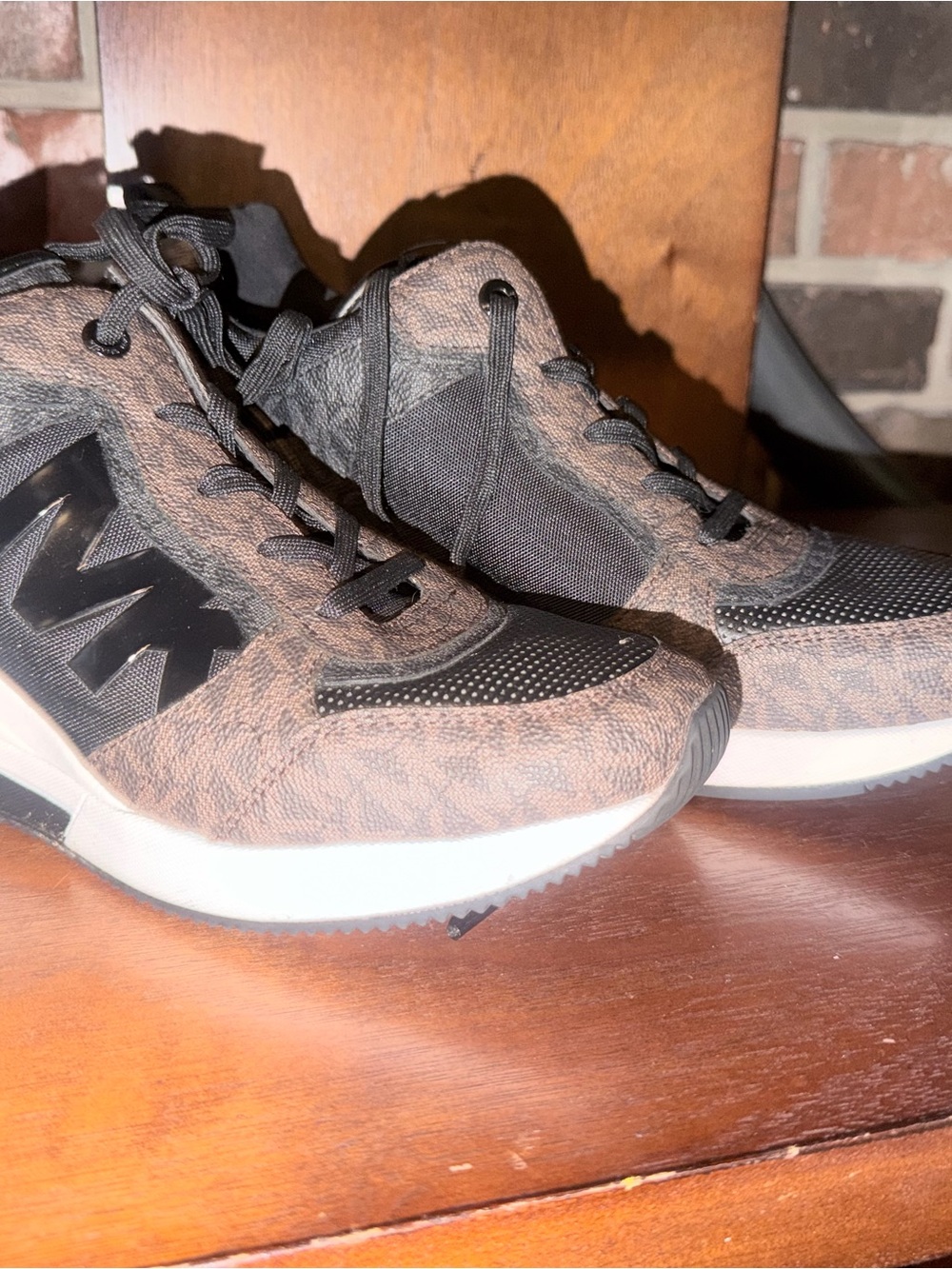 Michael Kors Brown and Black Athletic Lace-Up Sneakers